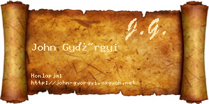 John Györgyi névjegykártya