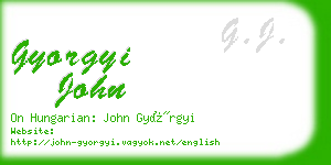 gyorgyi john business card